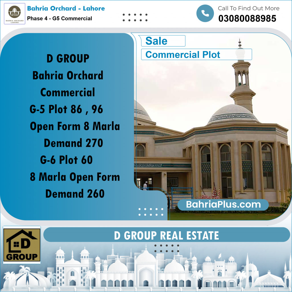 Commercial Plot for Sale in Phase 4 - G5 Commercial -  Bahria Orchard, Lahore - (BP-157144)