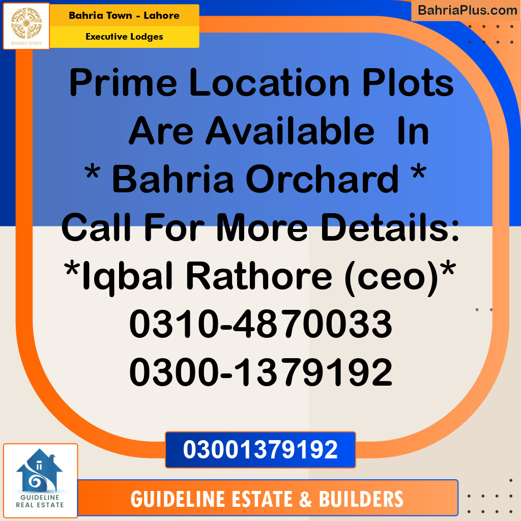 Residential Plot for Sale in Executive Lodges -  Bahria Town, Lahore - (BP-157153)