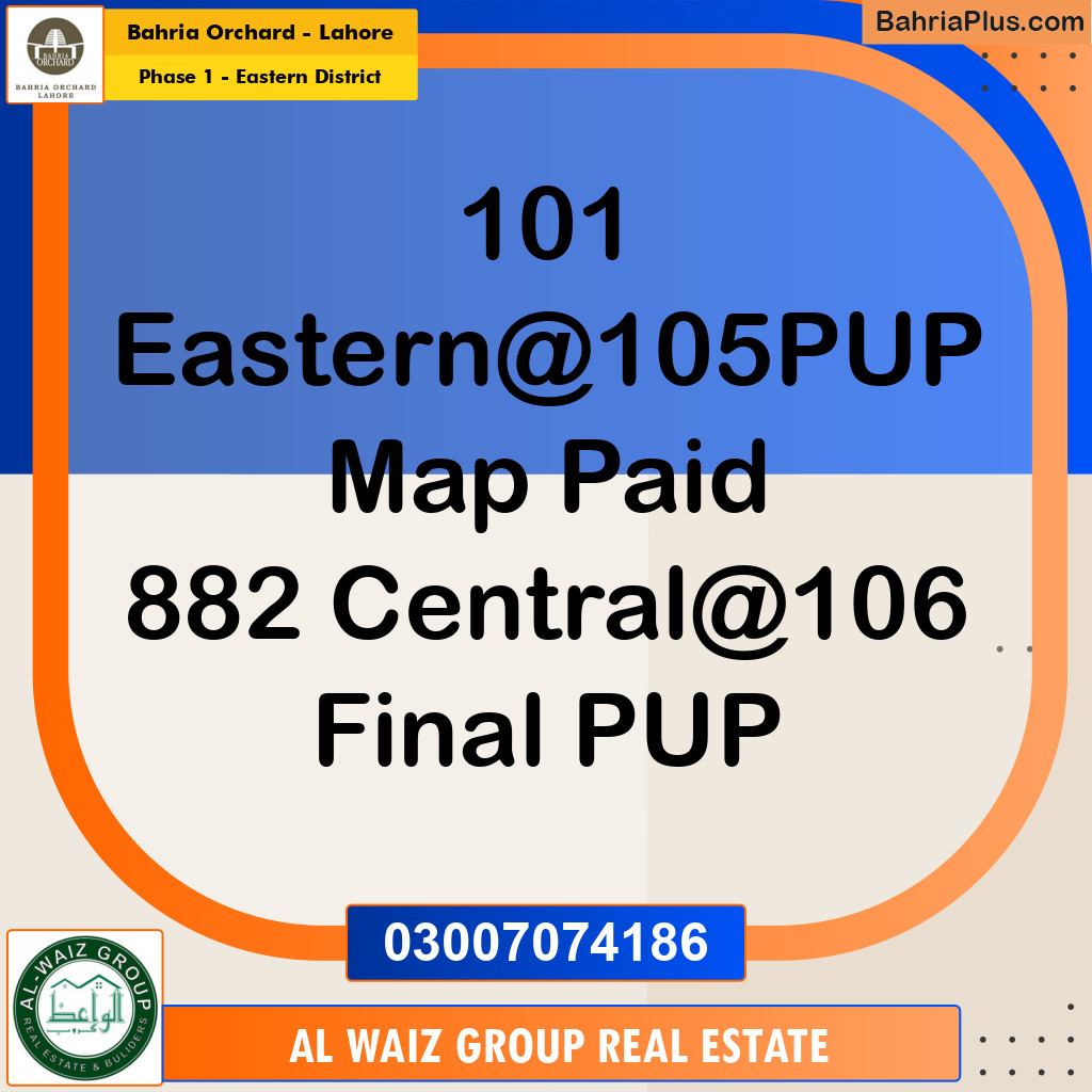 Residential Plot for Sale in Phase 1 - Eastern District -  Bahria Orchard, Lahore - (BP-157156)