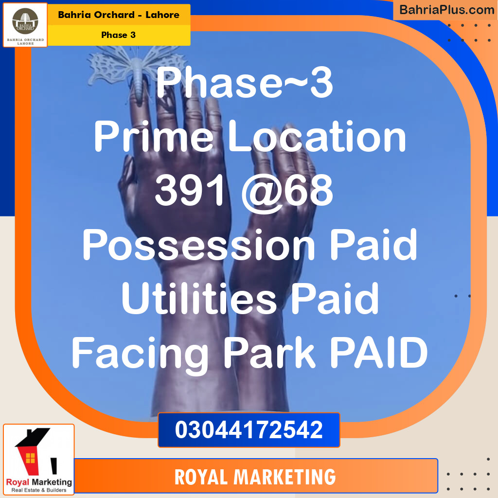 Residential Plot for Sale in Phase 3 -  Bahria Orchard, Lahore - (BP-157176)