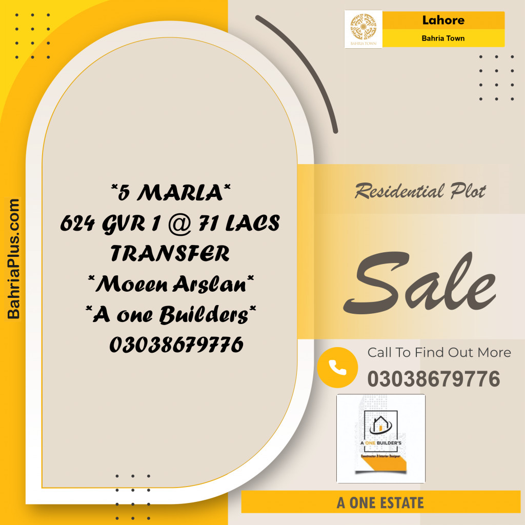 Residential Plot for Sale in Golf Phase 1 -  Bahria Town, Lahore - (BP-157206)