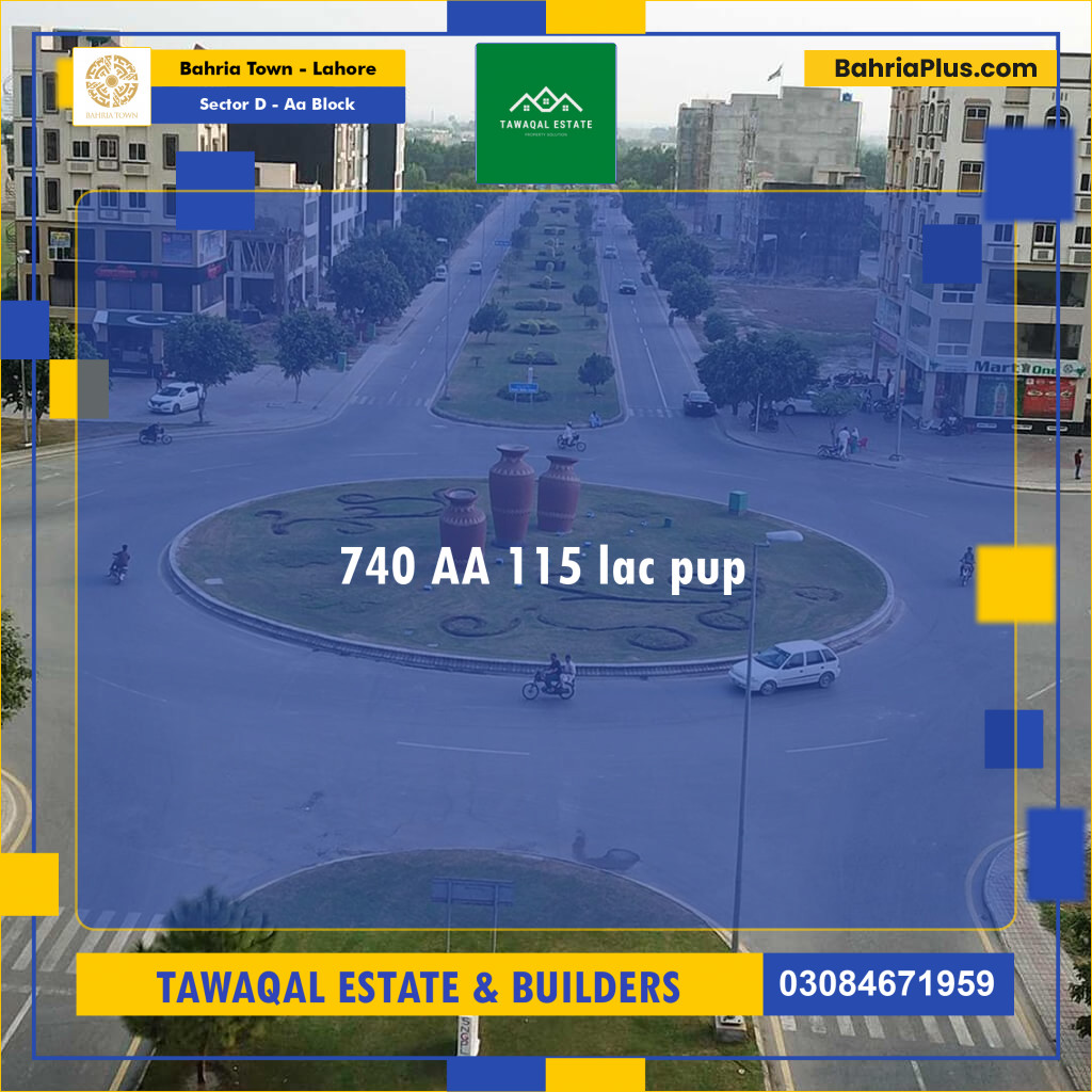 Residential Plot for Sale in Sector D - AA Block -  Bahria Town, Lahore - (BP-157213)