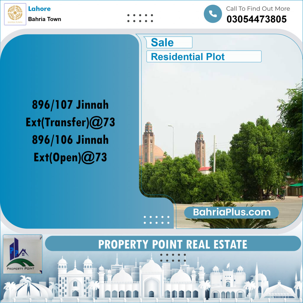 Residential Plot for Sale in Sector E - Jinnah Ext. Block -  Bahria Town, Lahore - (BP-157261)