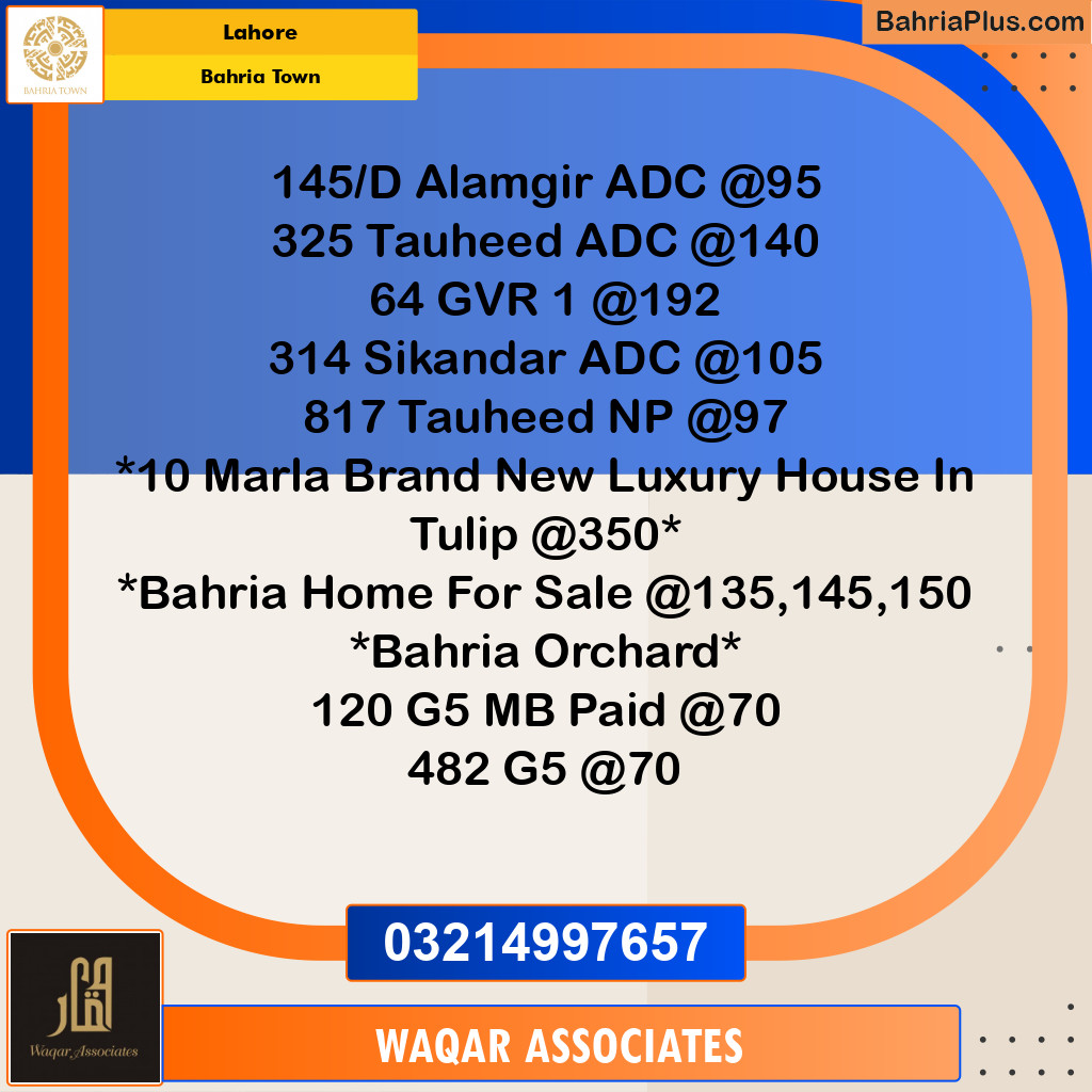 Residential Plot for Sale in Sector F - Alamgir Block -  Bahria Town, Lahore - (BP-157269)