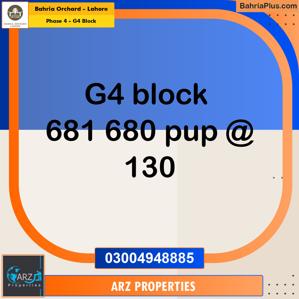Residential Plot for Sale in Phase 4 - G4 Block -  Bahria Orchard, Lahore - (BP-157274)