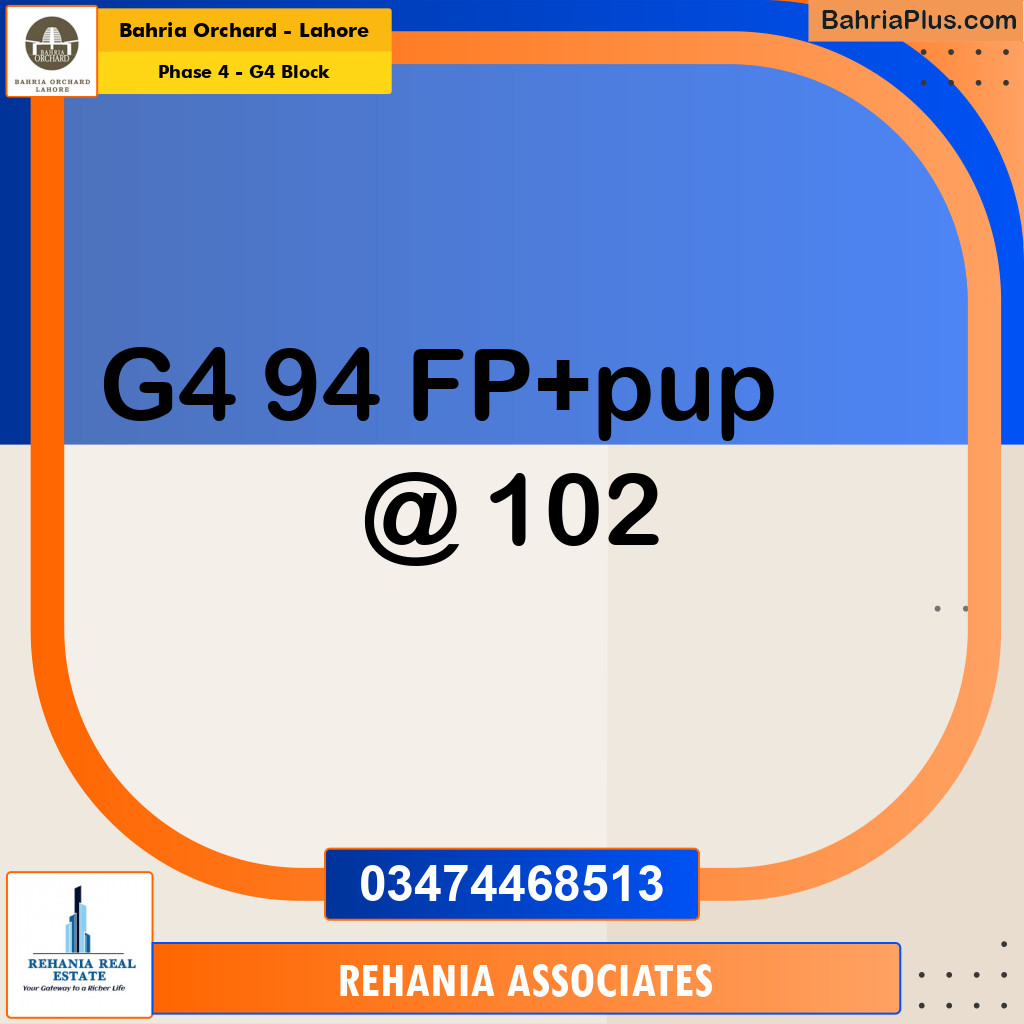 Residential Plot for Sale in Phase 4 - G4 Block -  Bahria Orchard, Lahore - (BP-157285)