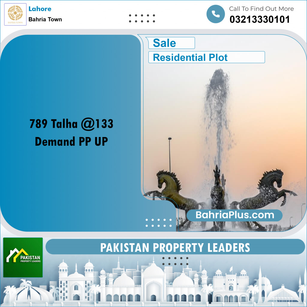 Residential Plot for Sale in Sector F - Talha Block -  Bahria Town, Lahore - (BP-157291)