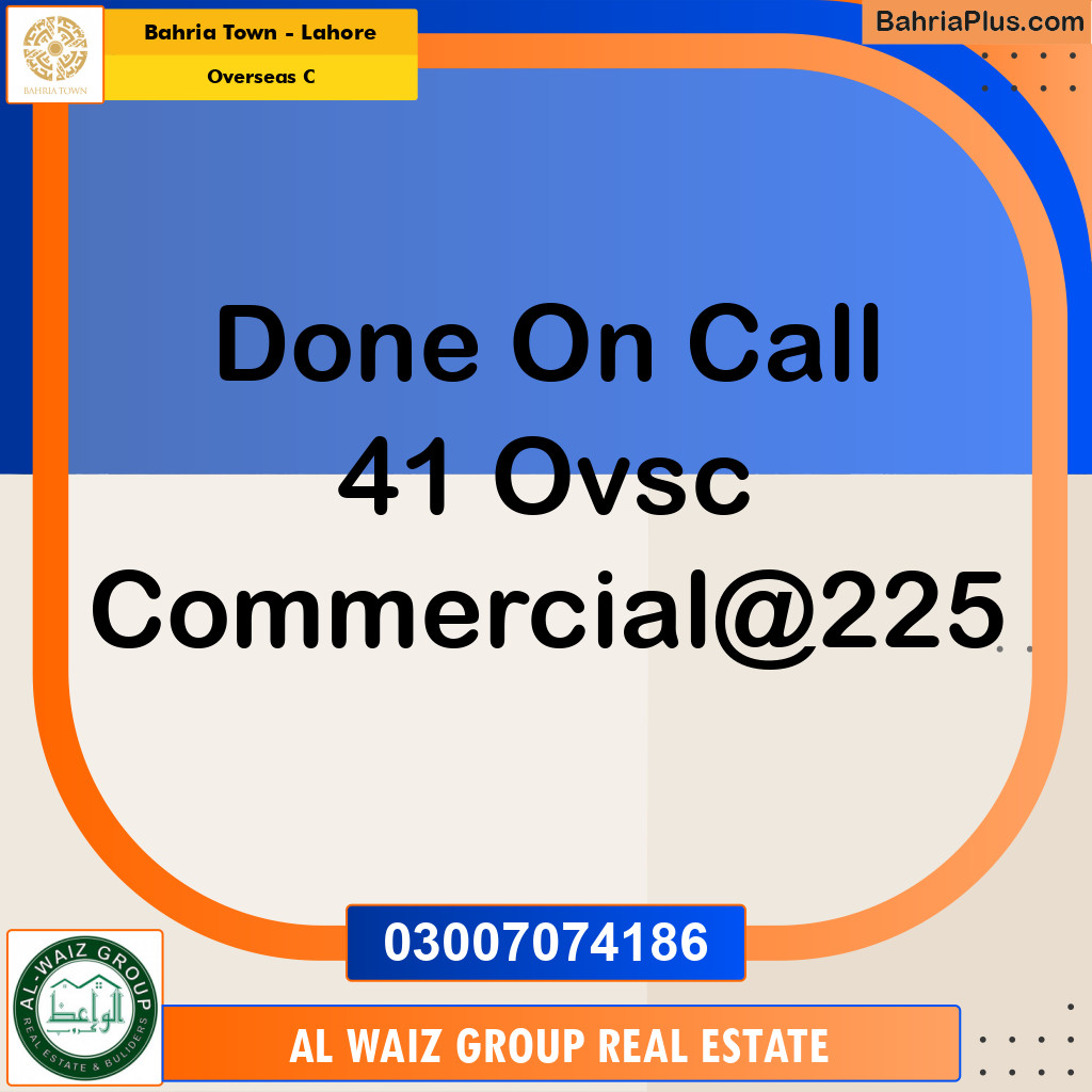 Residential Plot for Sale in Overseas C -  Bahria Town, Lahore - (BP-157306)