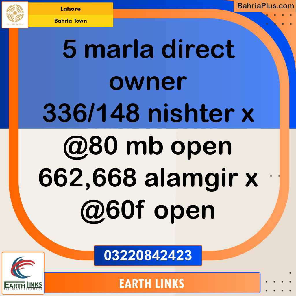 Residential Plot for Sale in Bahria Town, Lahore - (BP-157317)