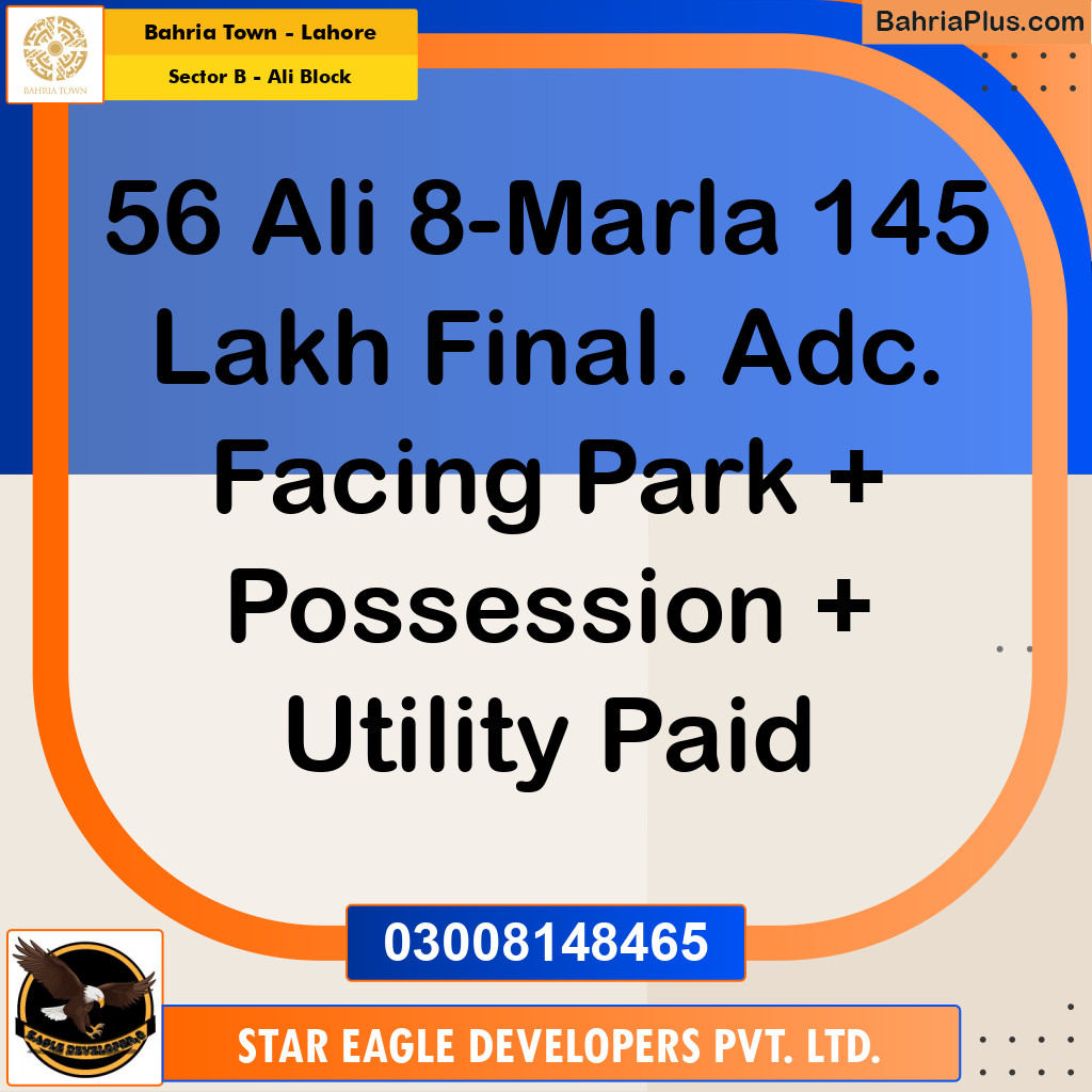 Residential Plot for Sale in Sector B - Ali Block -  Bahria Town, Lahore - (BP-157400)