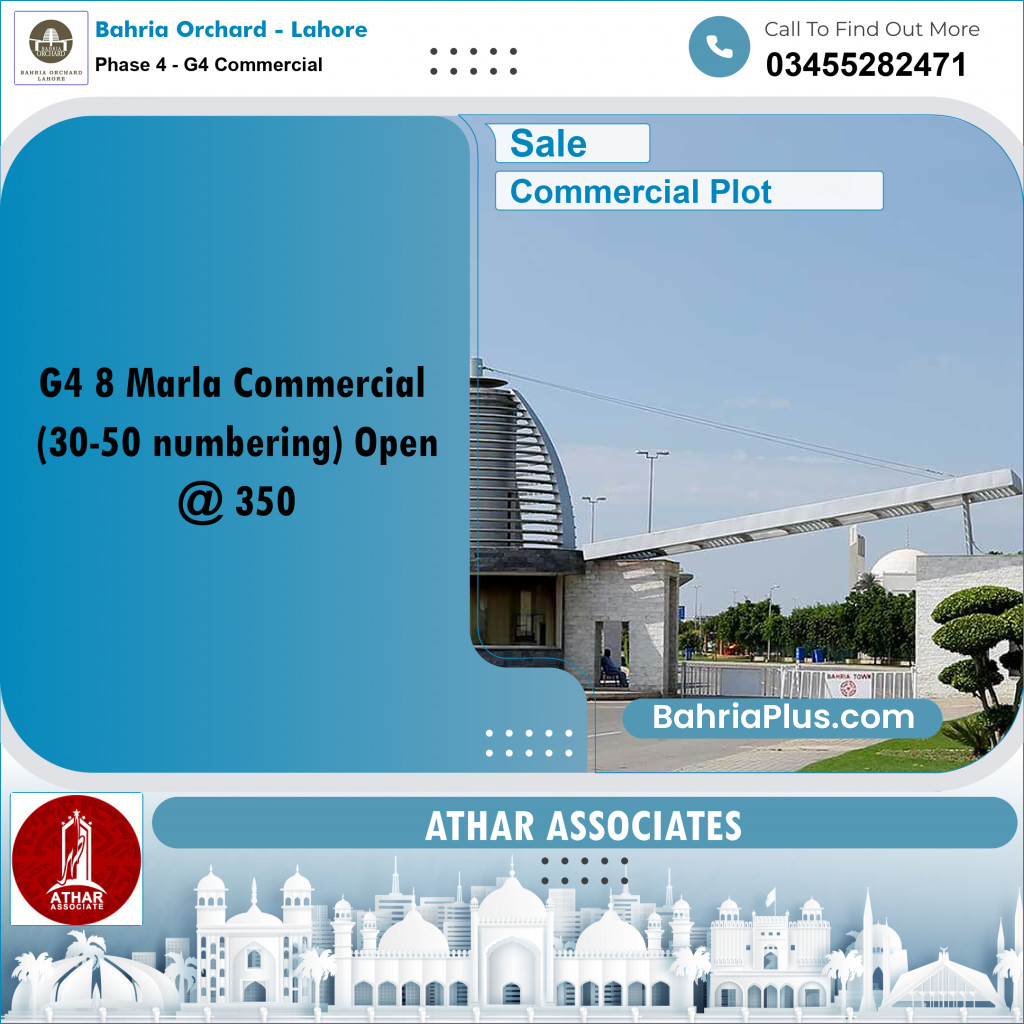 Commercial Plot for Sale in Phase 4 - G4 Commercial -  Bahria Orchard, Lahore - (BP-157445)