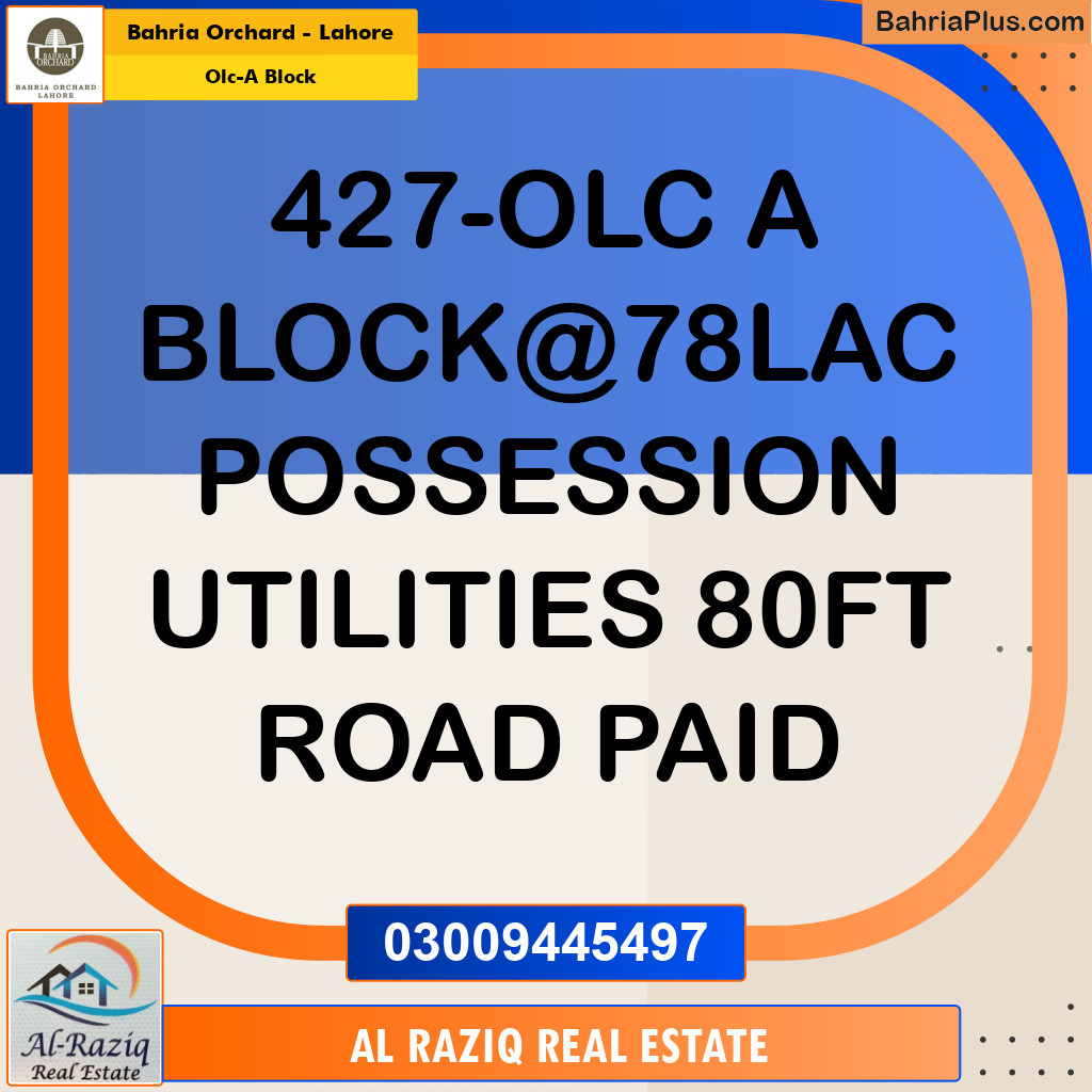 Residential Plot for Sale in OLC-A Block -  Bahria Orchard, Lahore - (BP-157447)