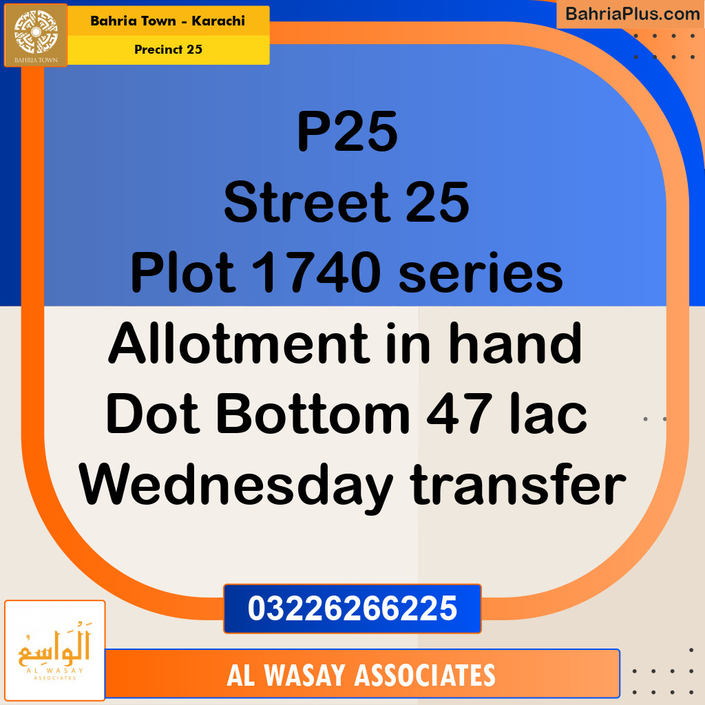 125 Sq. Yards Residential Plot for Sale in Precinct 25 -  Bahria Town, Karachi - (BP-157454)