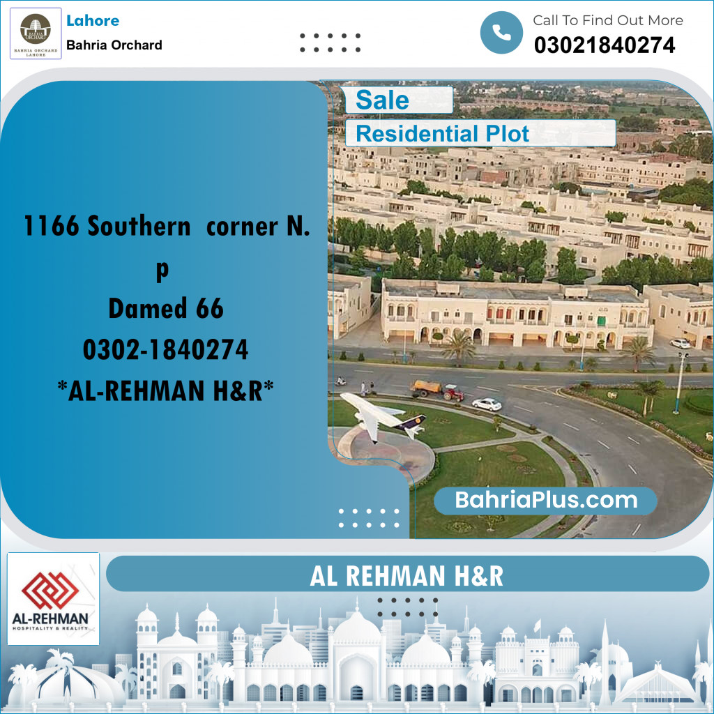 Residential Plot for Sale in Phase 1 - Southern District -  Bahria Orchard, Lahore - (BP-157457)