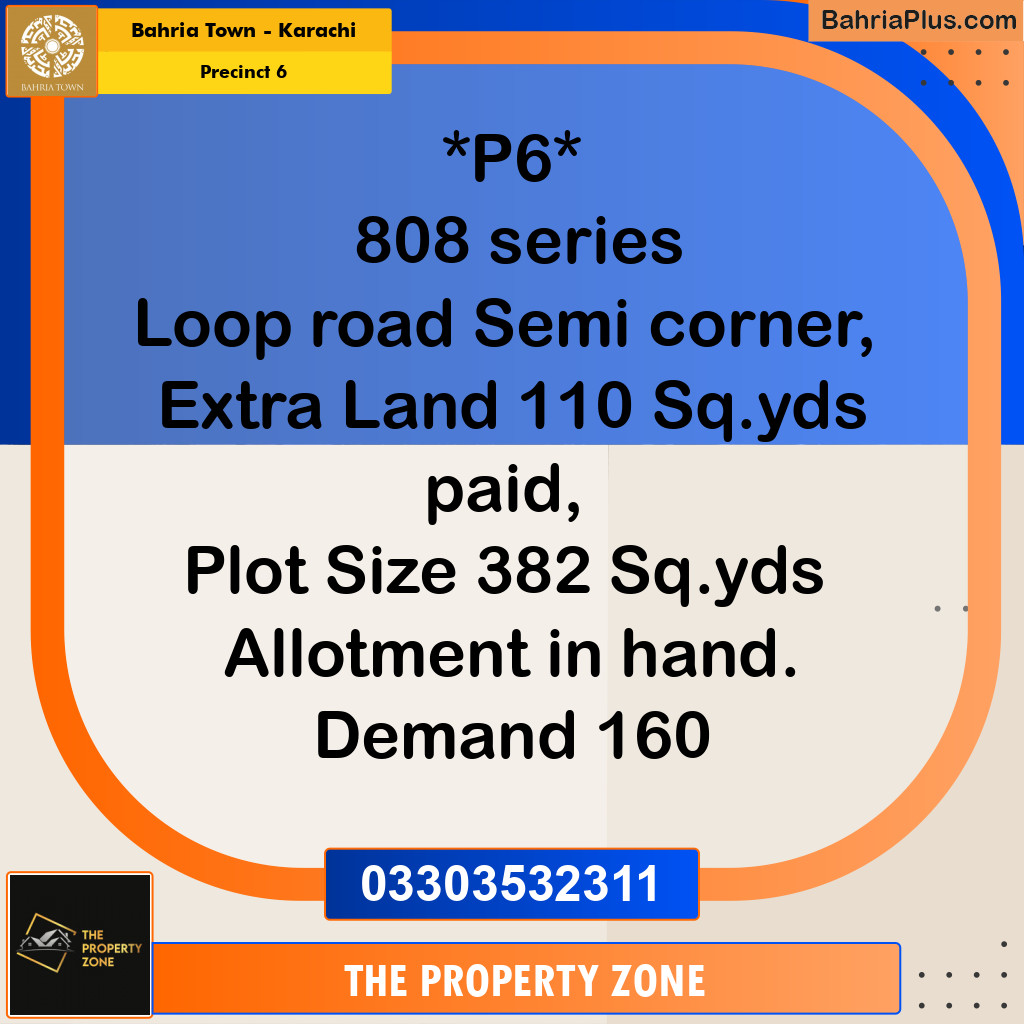 250 Sq. Yards Residential Plot for Sale in Precinct 6 -  Bahria Town, Karachi - (BP-157458)