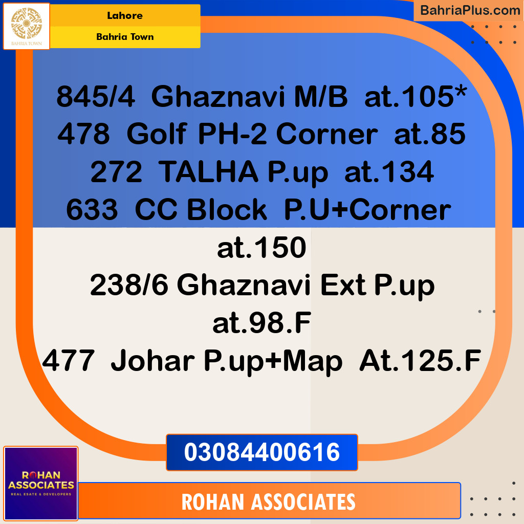 Residential Plot for Sale in Sector F - Talha Block -  Bahria Town, Lahore - (BP-157480)