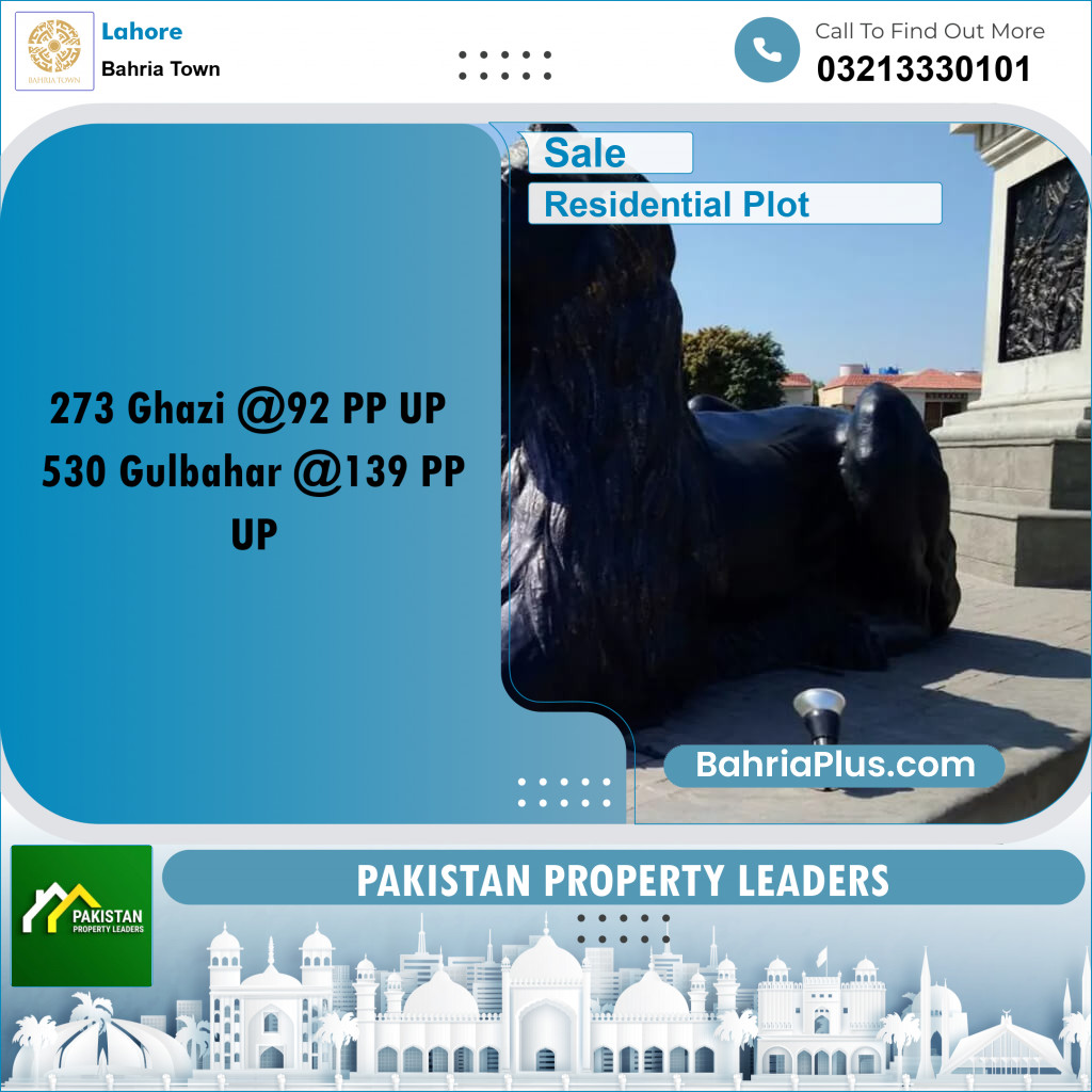 Residential Plot for Sale in Sector F - Ghazi Block -  Bahria Town, Lahore - (BP-157523)