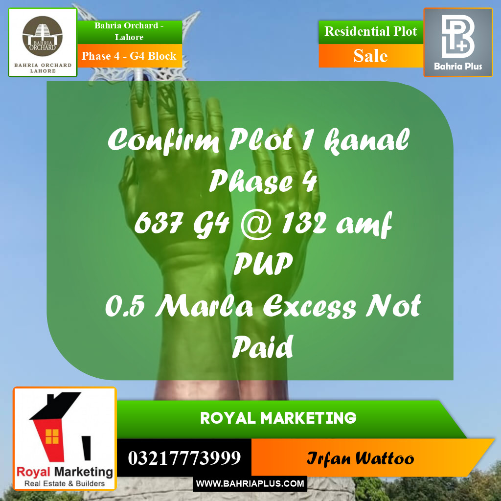 Residential Plot for Sale in Phase 4 - G4 Block -  Bahria Orchard, Lahore - (BP-157564)