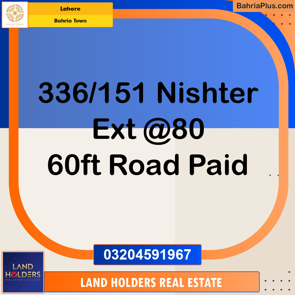 Residential Plot for Sale in Bahria Town, Lahore - (BP-157581)