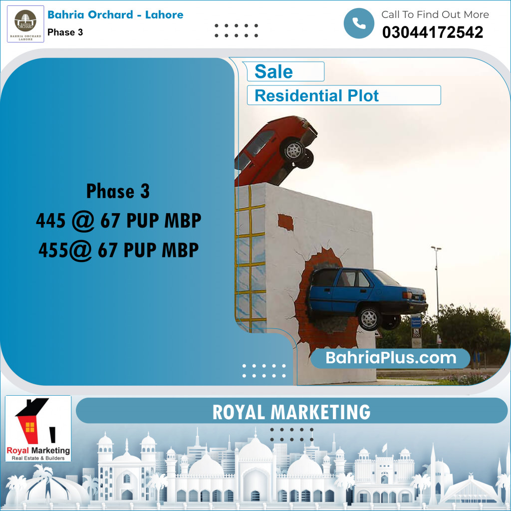 Residential Plot for Sale in Phase 3 -  Bahria Orchard, Lahore - (BP-157588)