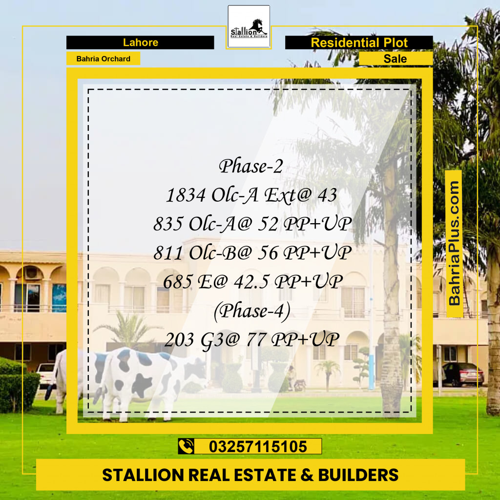 Residential Plot for Sale in Bahria Orchard, Lahore - (BP-157591)