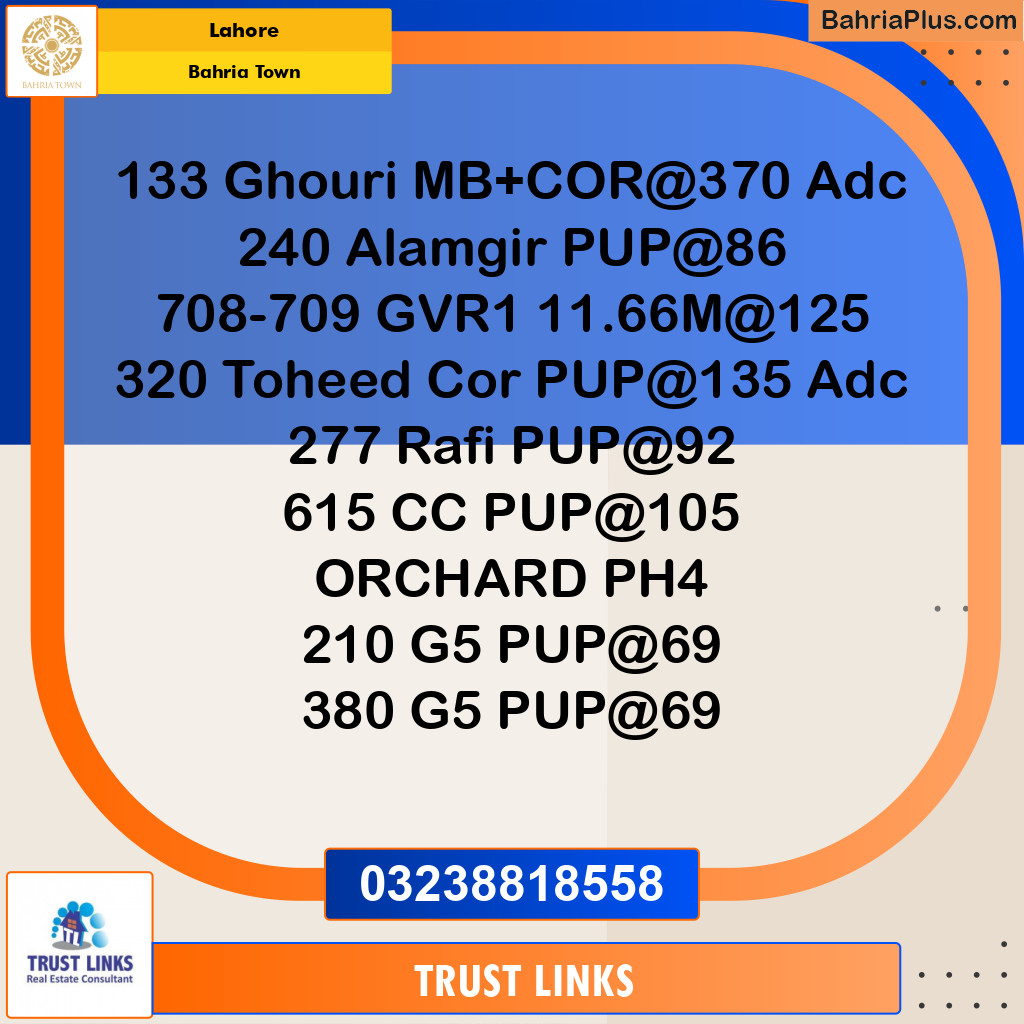Residential Plot for Sale in Sector B - Ghouri Block -  Bahria Town, Lahore - (BP-157609)