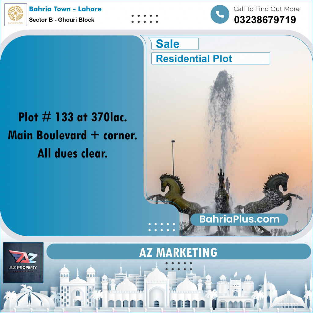 Residential Plot for Sale in Sector B - Ghouri Block -  Bahria Town, Lahore - (BP-157619)