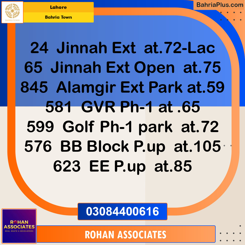 Residential Plot for Sale in Sector D - EE Block -  Bahria Town, Lahore - (BP-157666)