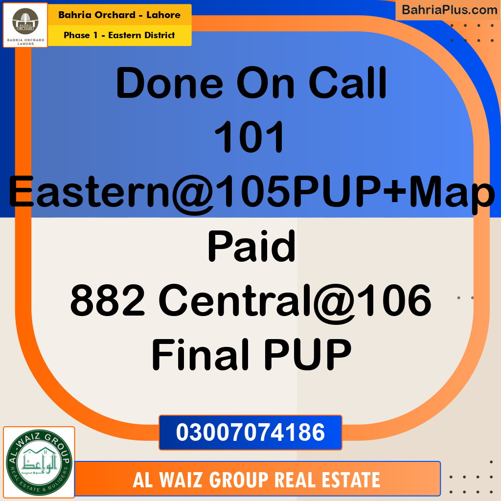 Residential Plot for Sale in Phase 1 - Eastern District -  Bahria Orchard, Lahore - (BP-157681)