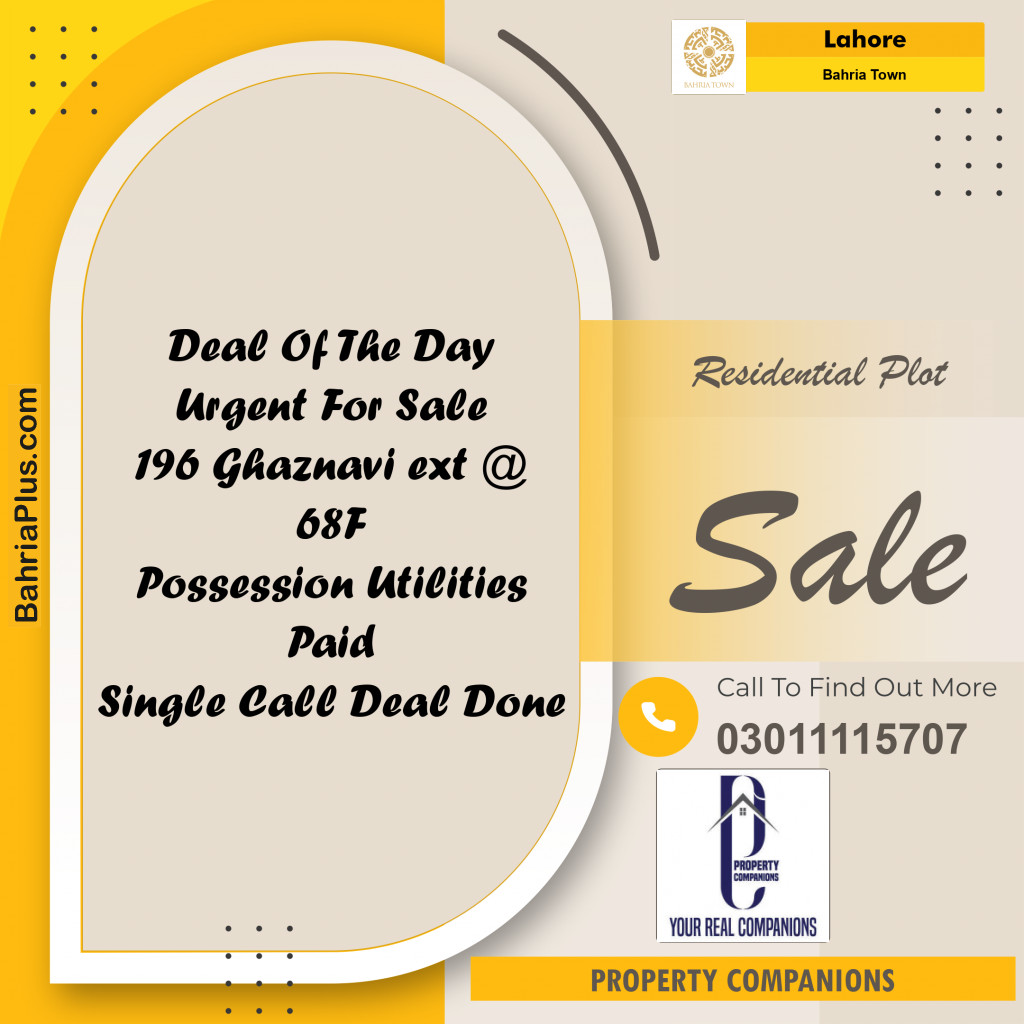 Residential Plot for Sale in Bahria Town, Lahore - (BP-157744)