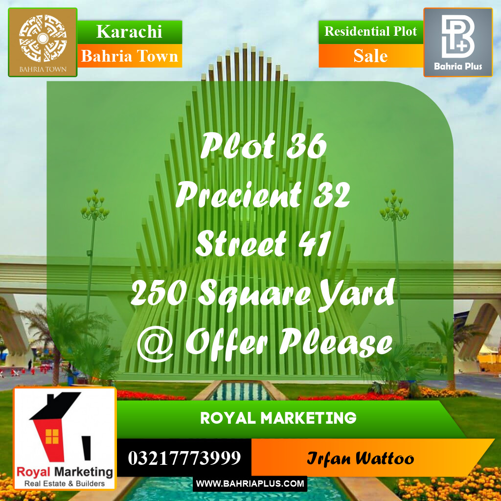 Residential Plot for Sale in Precinct 36 -  Bahria Town, Karachi - (BP-157753)