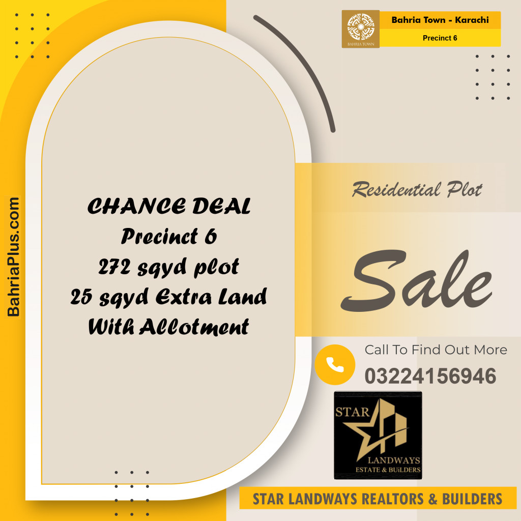 250 Sq. Yards Residential Plot for Sale in Precinct 6 -  Bahria Town, Karachi - (BP-157770)