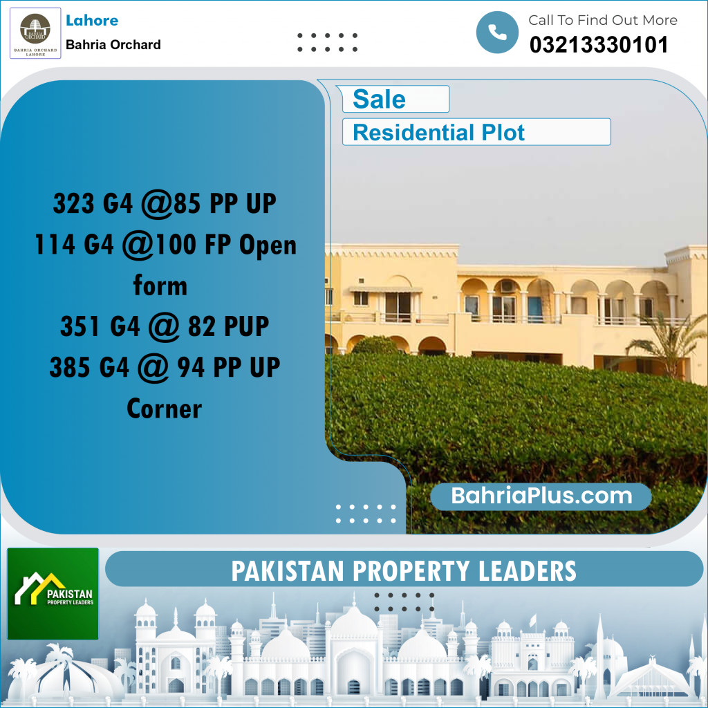 Residential Plot for Sale in Phase 4 - G4 Block -  Bahria Orchard, Lahore - (BP-157779)