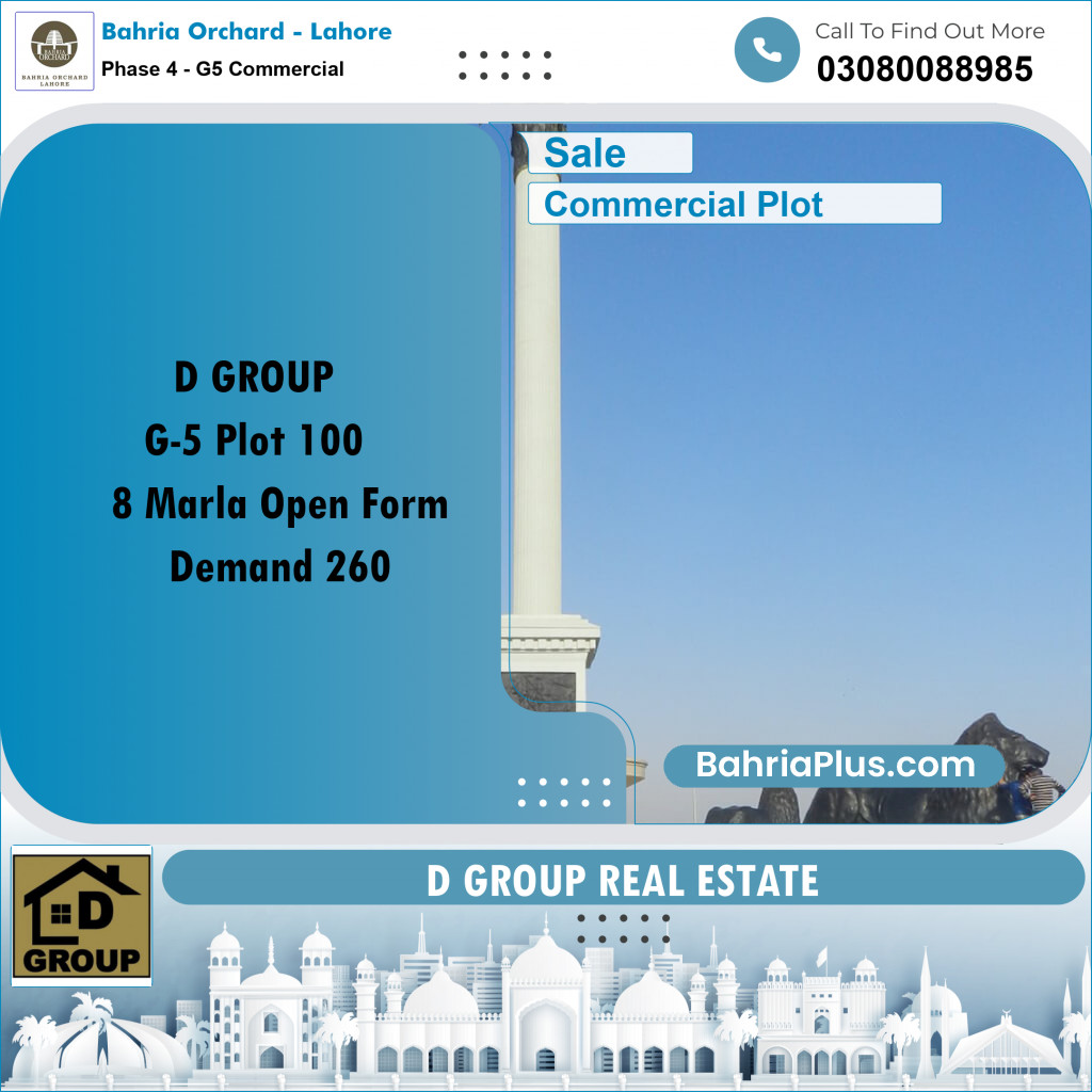 Commercial Plot for Sale in Phase 4 - G5 Commercial -  Bahria Orchard, Lahore - (BP-157784)