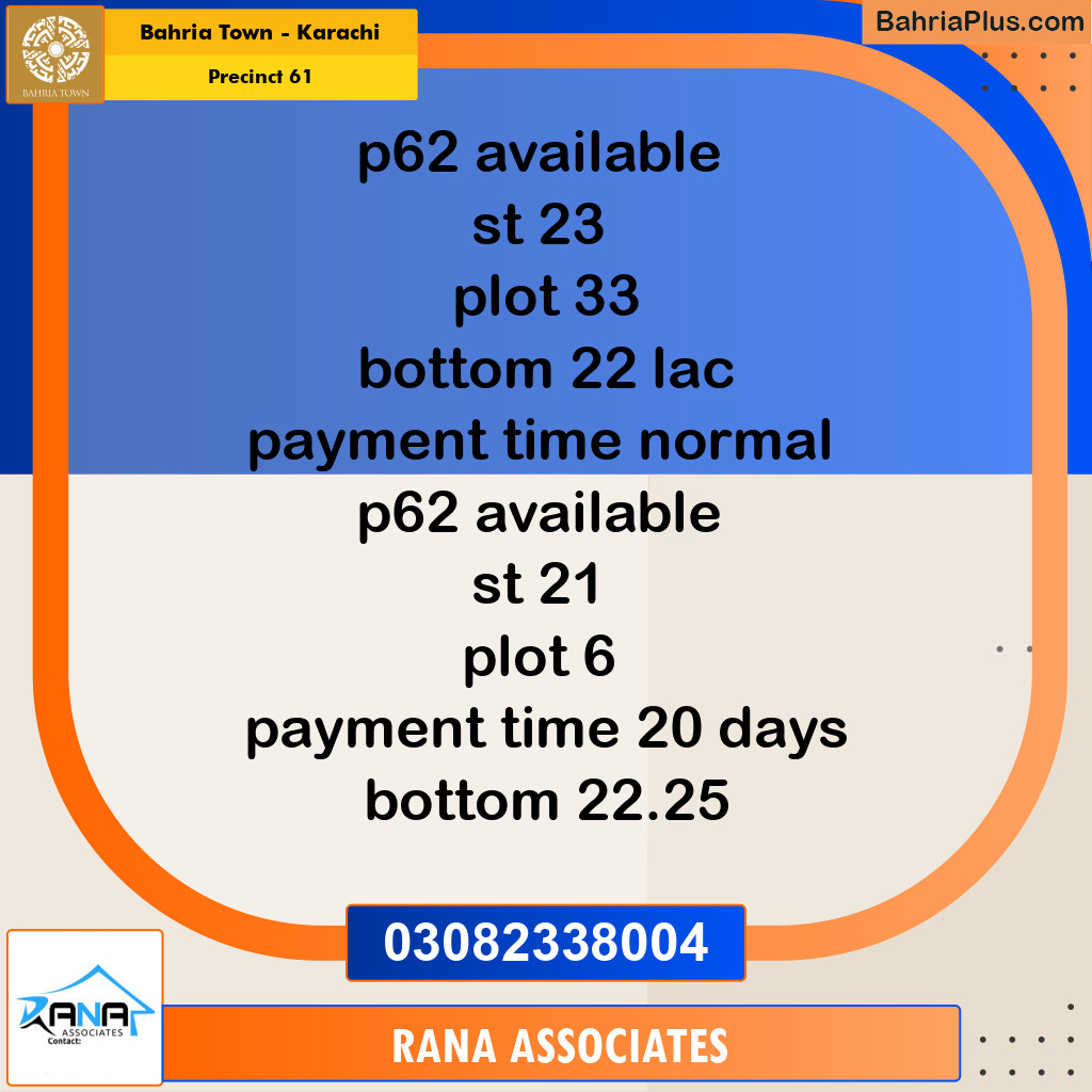 125 Sq. Yards Residential Plot for Sale in Precinct 61 -  Bahria Town, Karachi - (BP-157800)
