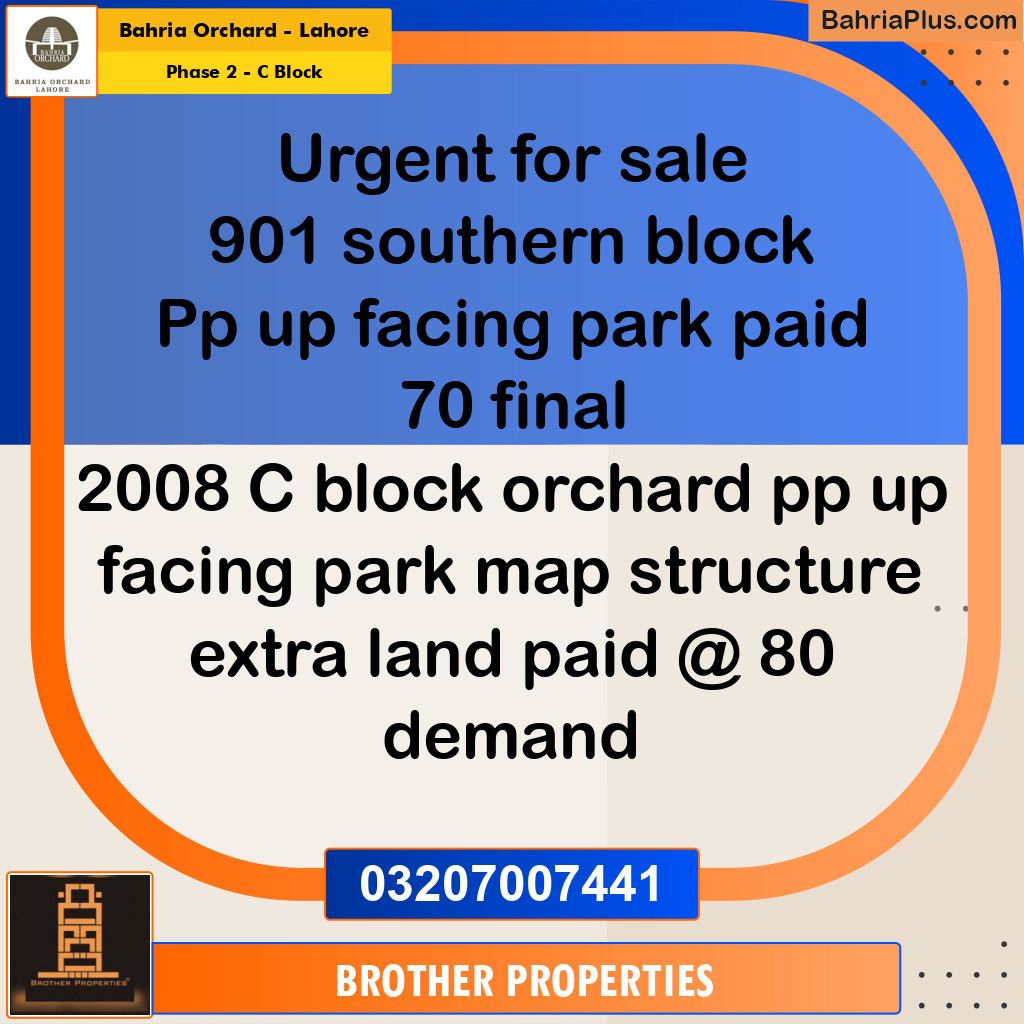 Residential Plot for Sale in Phase 2 - C Block -  Bahria Orchard, Lahore - (BP-157805)