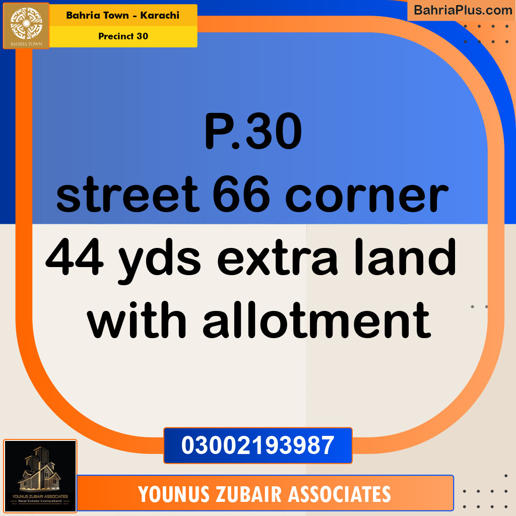 250 Sq. Yards Residential Plot for Sale in Precinct 30 -  Bahria Town, Karachi - (BP-157824)