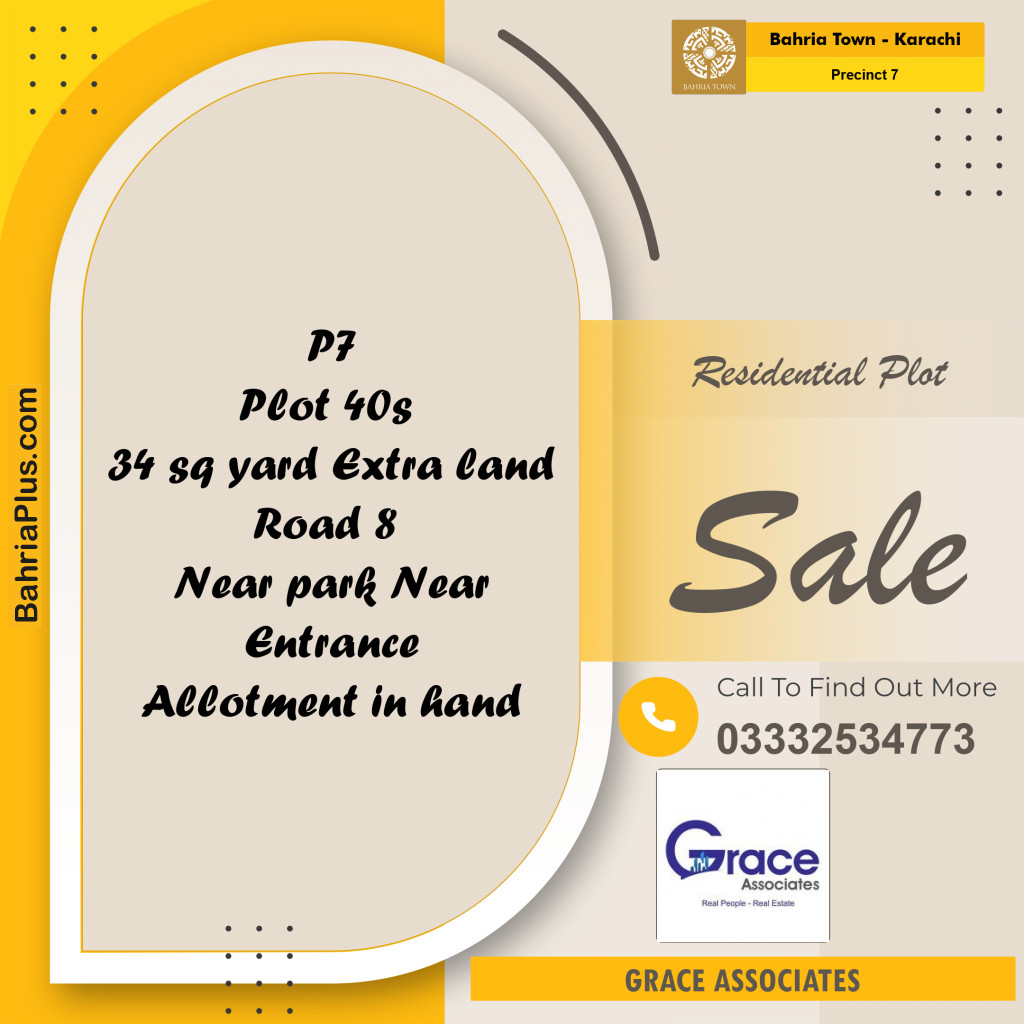 1000 Sq. Yards Residential Plot for Sale in Precinct 7 -  Bahria Town, Karachi - (BP-157832)