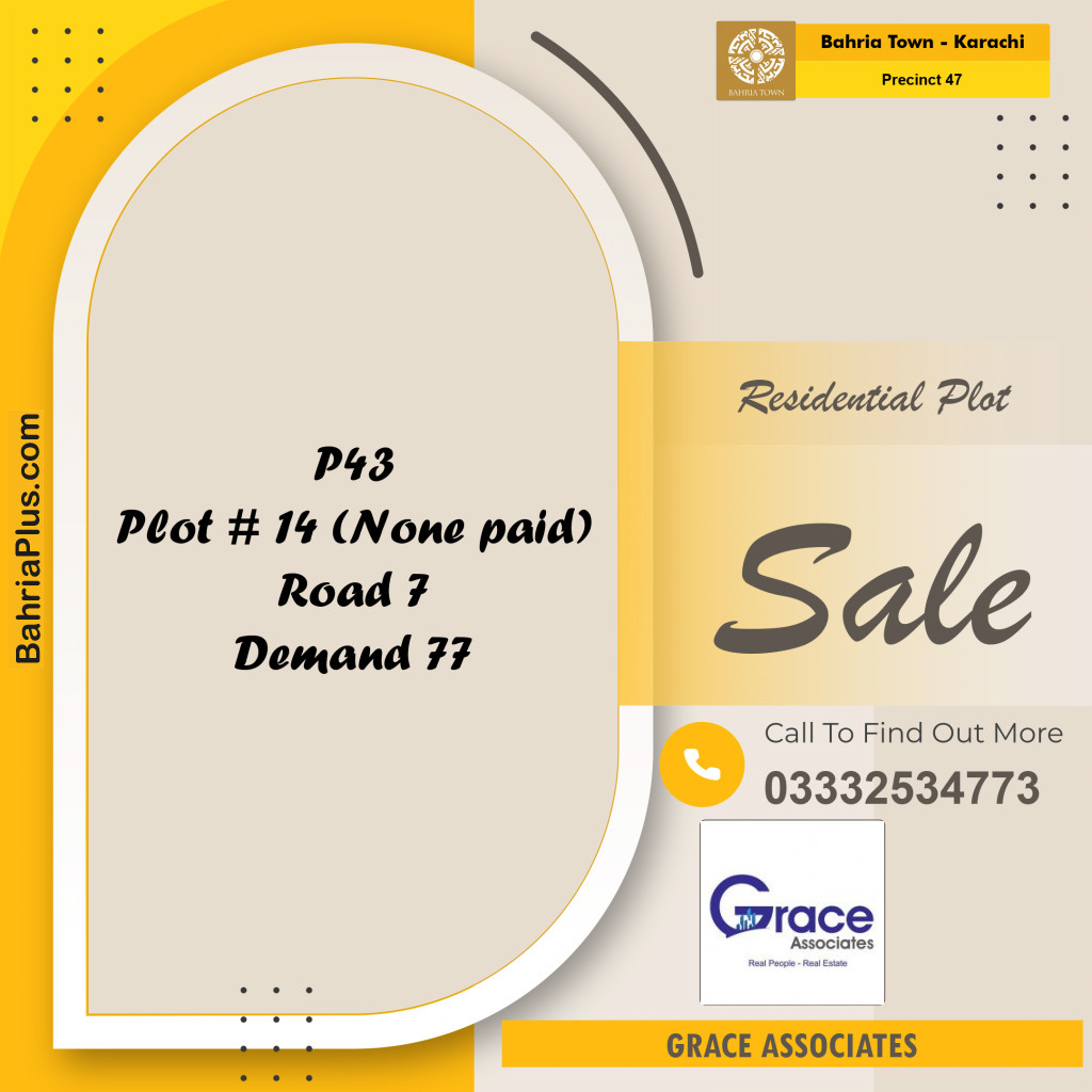 250 Sq. Yards Residential Plot for Sale in Precinct 47 -  Bahria Town, Karachi - (BP-157845)