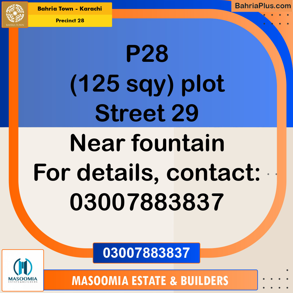 125 Sq. Yards Residential Plot for Sale in Precinct 28 -  Bahria Town, Karachi - (BP-157893)