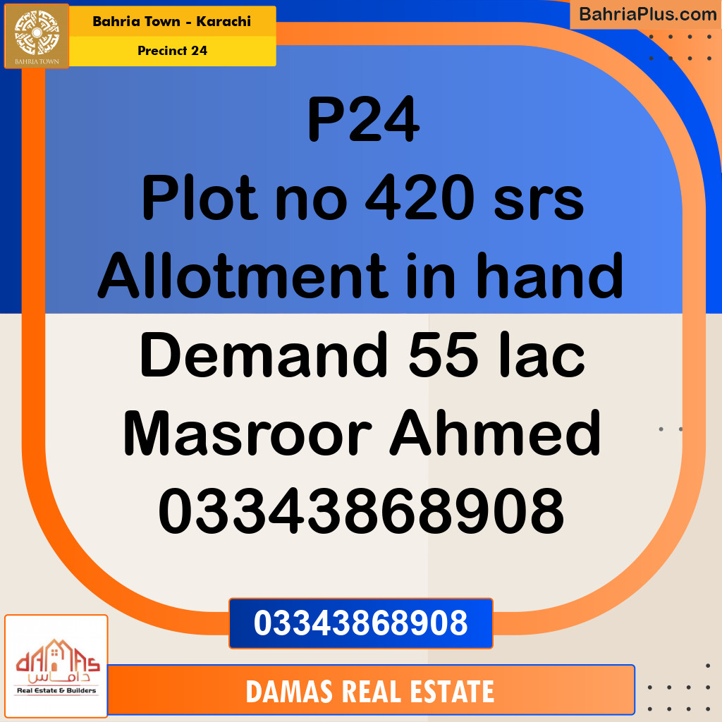 125 Sq. Yards Residential Plot for Sale in Precinct 24 -  Bahria Town, Karachi - (BP-157894)
