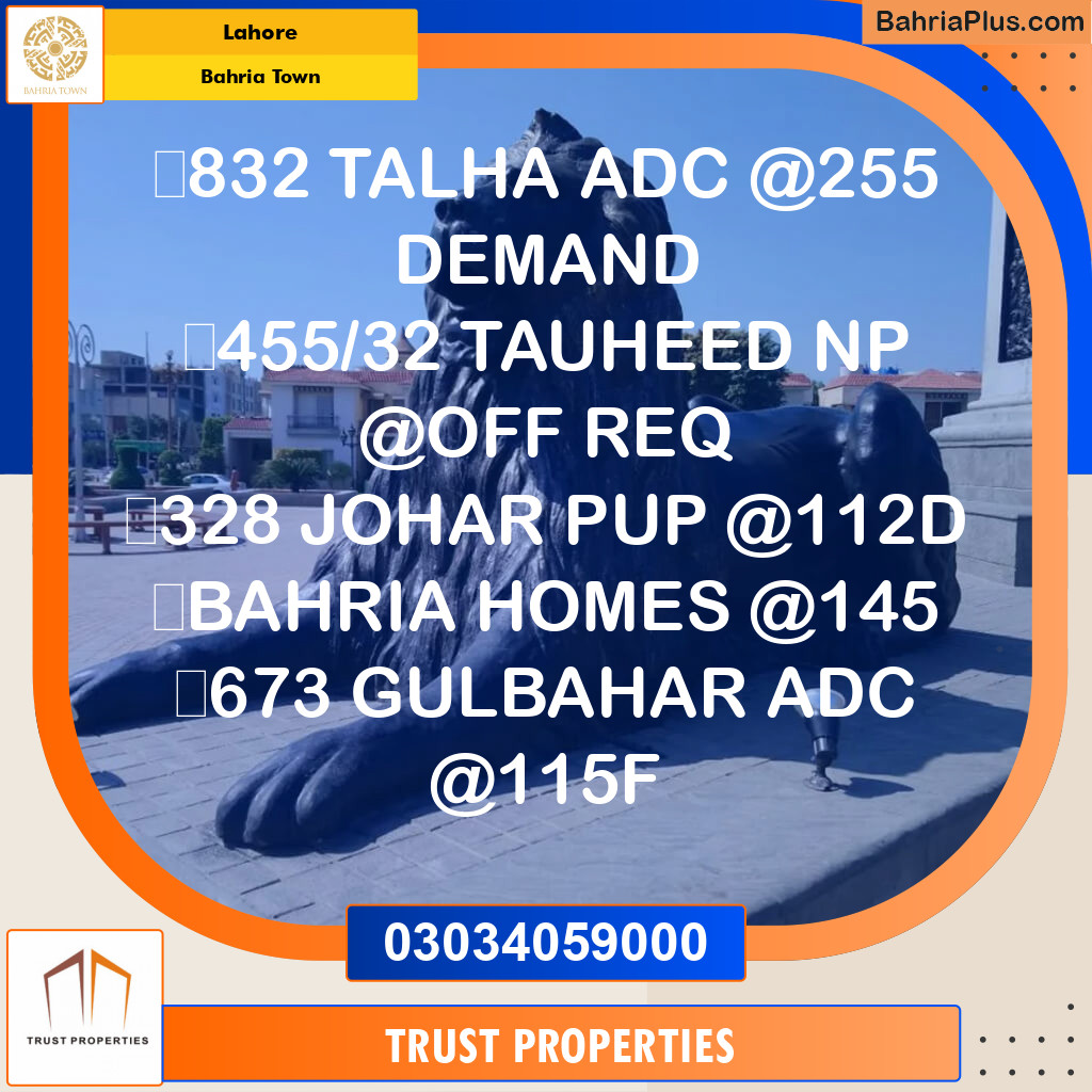 Residential Plot for Sale in Sector F - Talha Block -  Bahria Town, Lahore - (BP-157929)