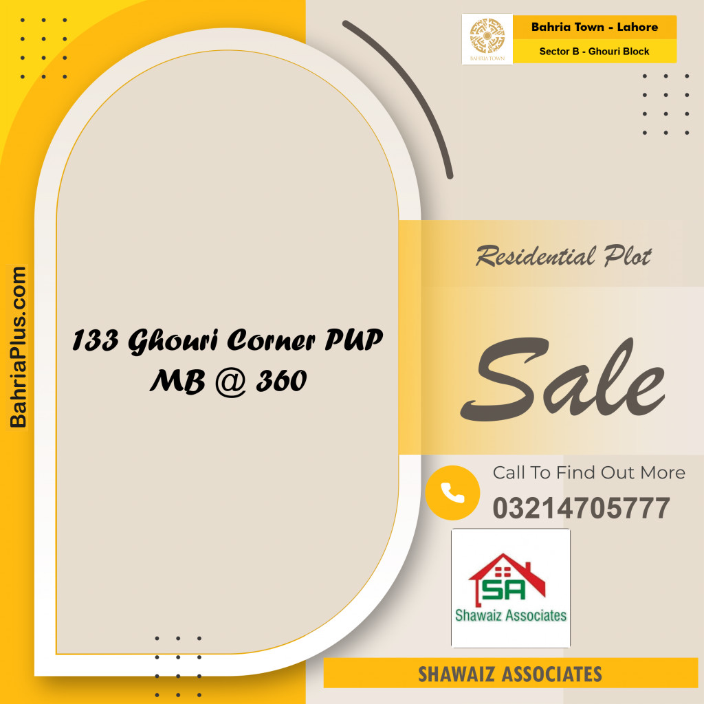 Residential Plot for Sale in Sector B - Ghouri Block -  Bahria Town, Lahore - (BP-157983)