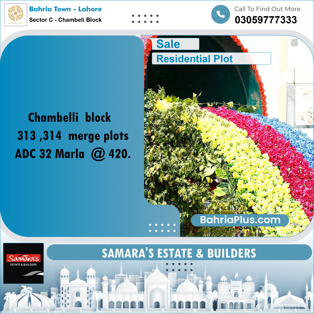 Residential Plot for Sale in Sector C - Chambeli Block -  Bahria Town, Lahore - (BP-158157)