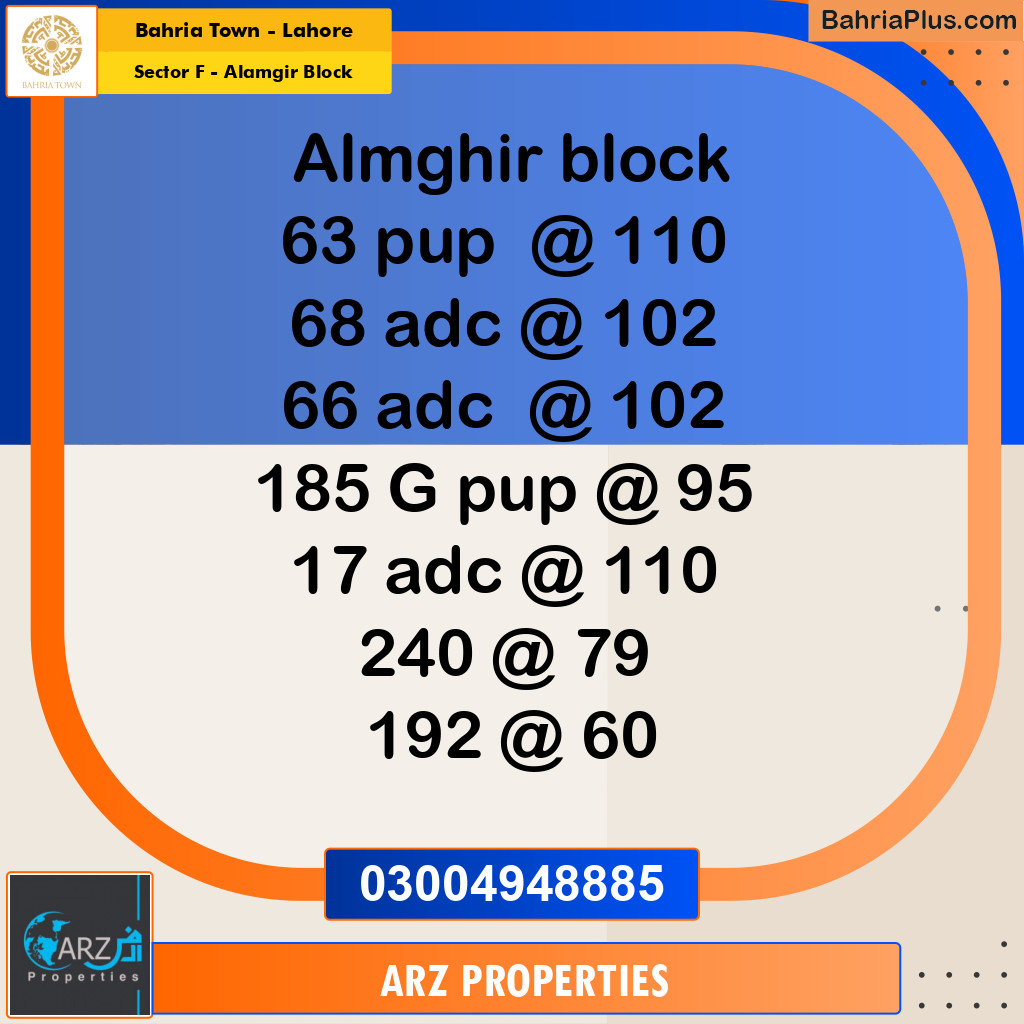Residential Plot for Sale in Sector F - Alamgir Block -  Bahria Town, Lahore - (BP-158198)