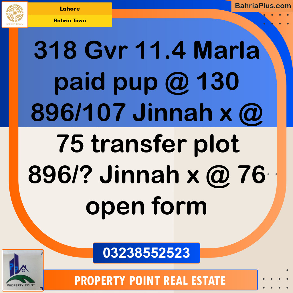 Residential Plot for Sale in Bahria Town, Lahore - (BP-158278)