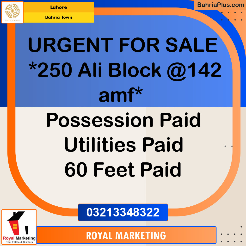 Residential Plot for Sale in Bahria Town, Lahore - (BP-158287)