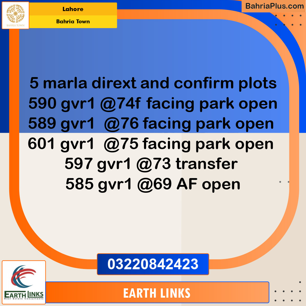 Residential Plot for Sale in Bahria Town, Lahore - (BP-158298)