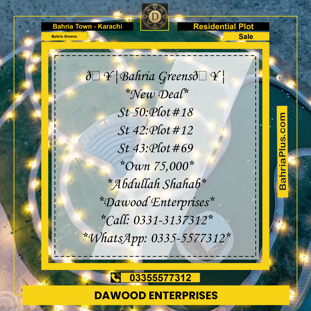 75 Sq. Yards Residential Plot for Sale in Bahria Greens -  Bahria Town, Karachi - (BP-158305)