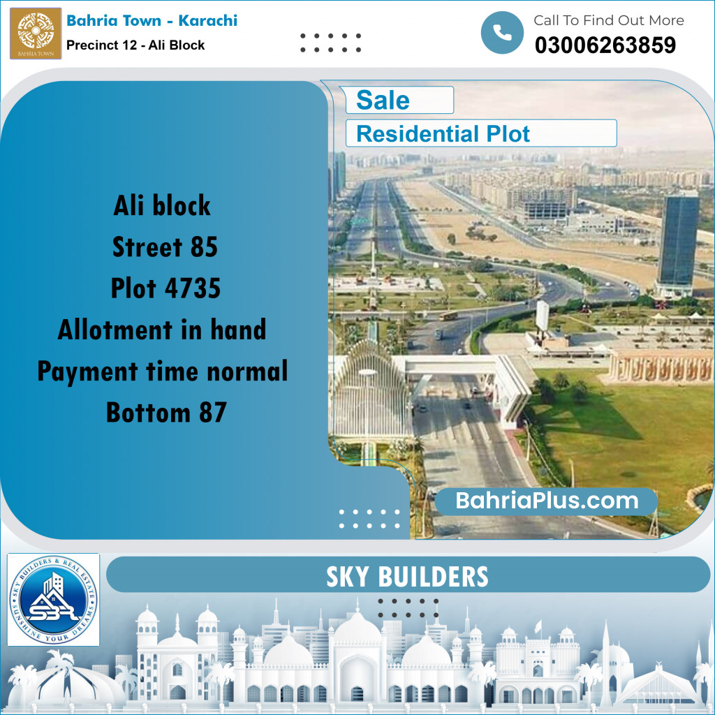 125 Sq. Yards Residential Plot for Sale in Precinct 12 - Ali Block -  Bahria Town, Karachi - (BP-158312)